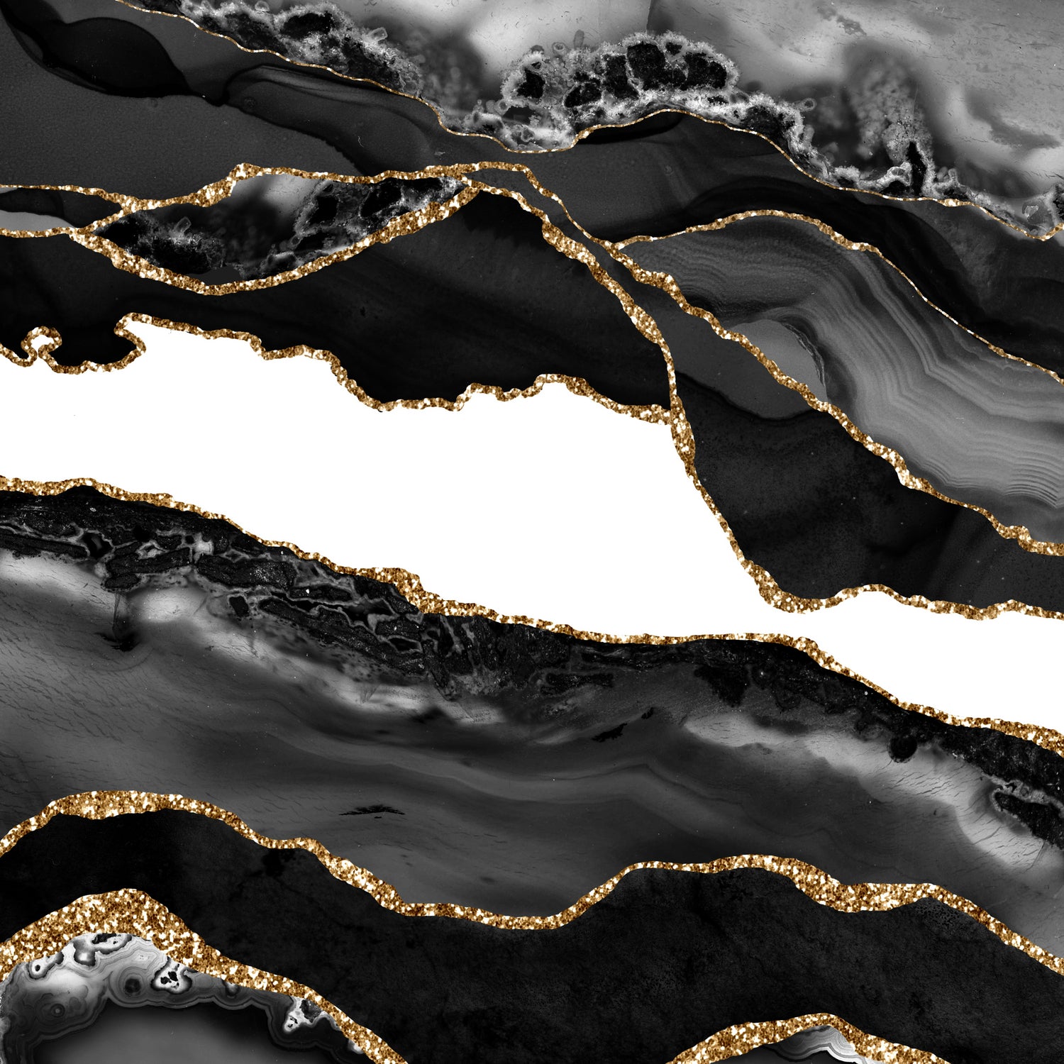 Black & Gold Agate Texture 06 by Isabel Muñoz on GIANT ART - black digital painting