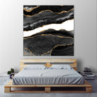 Black & Gold Agate Texture 08 by Isabel Muñoz on GIANT ART - black digital painting