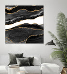 Black & Gold Agate Texture 08 by Isabel Muñoz on GIANT ART - black digital painting