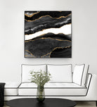 Black & Gold Agate Texture 08 by Isabel Muñoz on GIANT ART - black digital painting