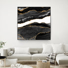 Black & Gold Agate Texture 08 by Isabel Muñoz on GIANT ART - black digital painting