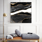 Black & Gold Agate Texture 08 by Isabel Muñoz on GIANT ART - black digital painting