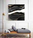 Black & Gold Agate Texture 08 by Isabel Muñoz on GIANT ART - black digital painting