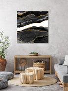 Black & Gold Agate Texture 08 by Isabel Muñoz on GIANT ART - black digital painting