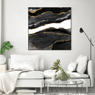 Black & Gold Agate Texture 08 by Isabel Muñoz on GIANT ART - black digital painting