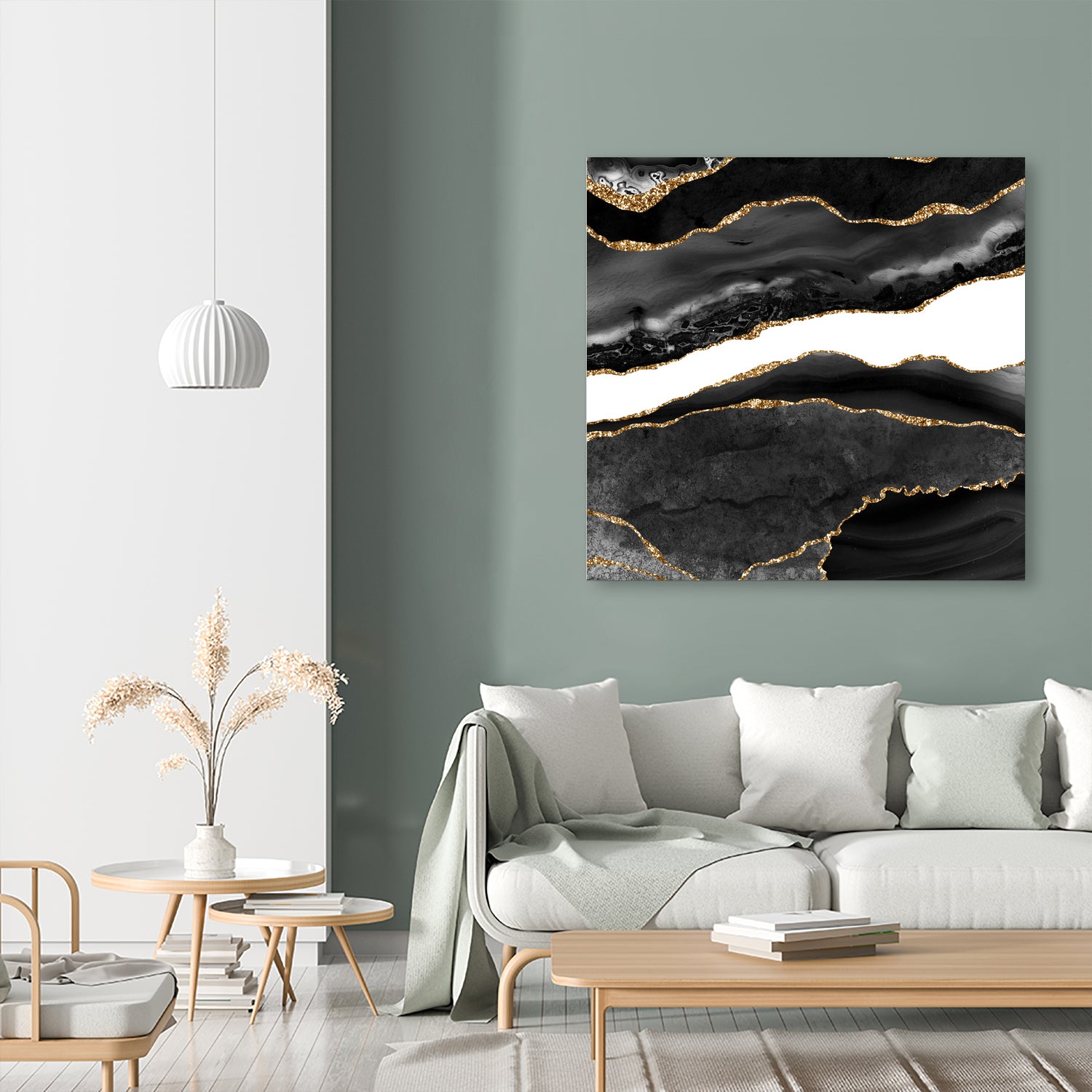 Black & Gold Agate Texture 08 by Isabel Muñoz on GIANT ART - black digital painting