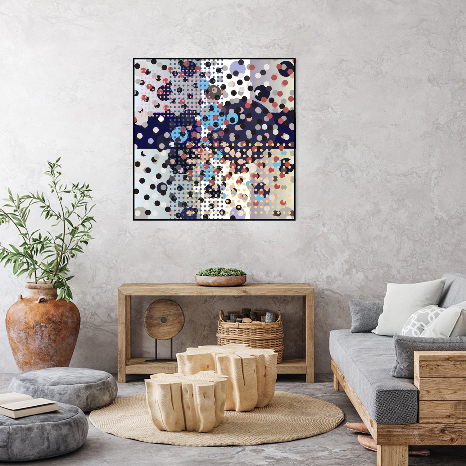 Polka Dot Composition by Anna Khokhlova on GIANT ART - gray digital drawing