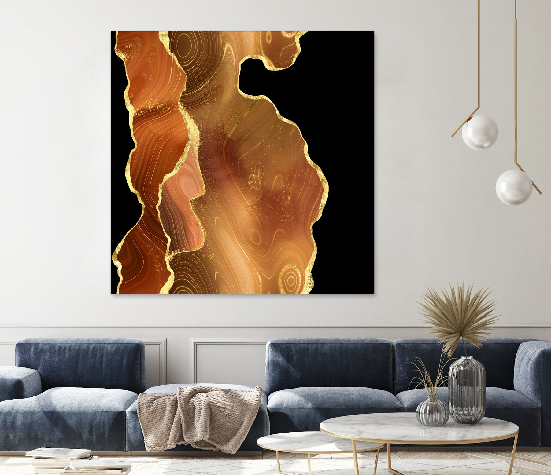 Orange Gold Agate Texture 03 by Isabel Muñoz on GIANT ART - orange digital painting