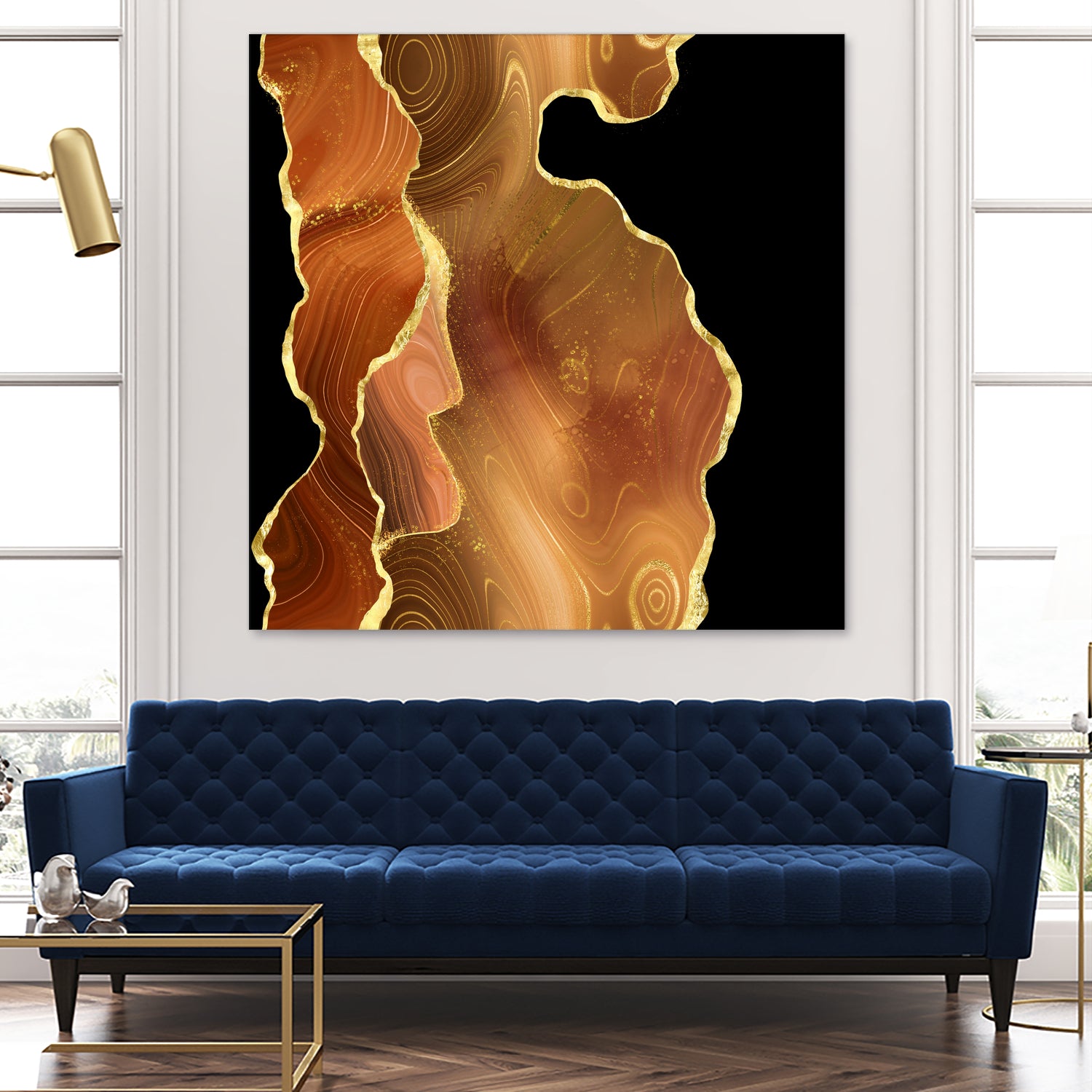 Orange Gold Agate Texture 03 by Isabel Muñoz on GIANT ART - orange digital painting