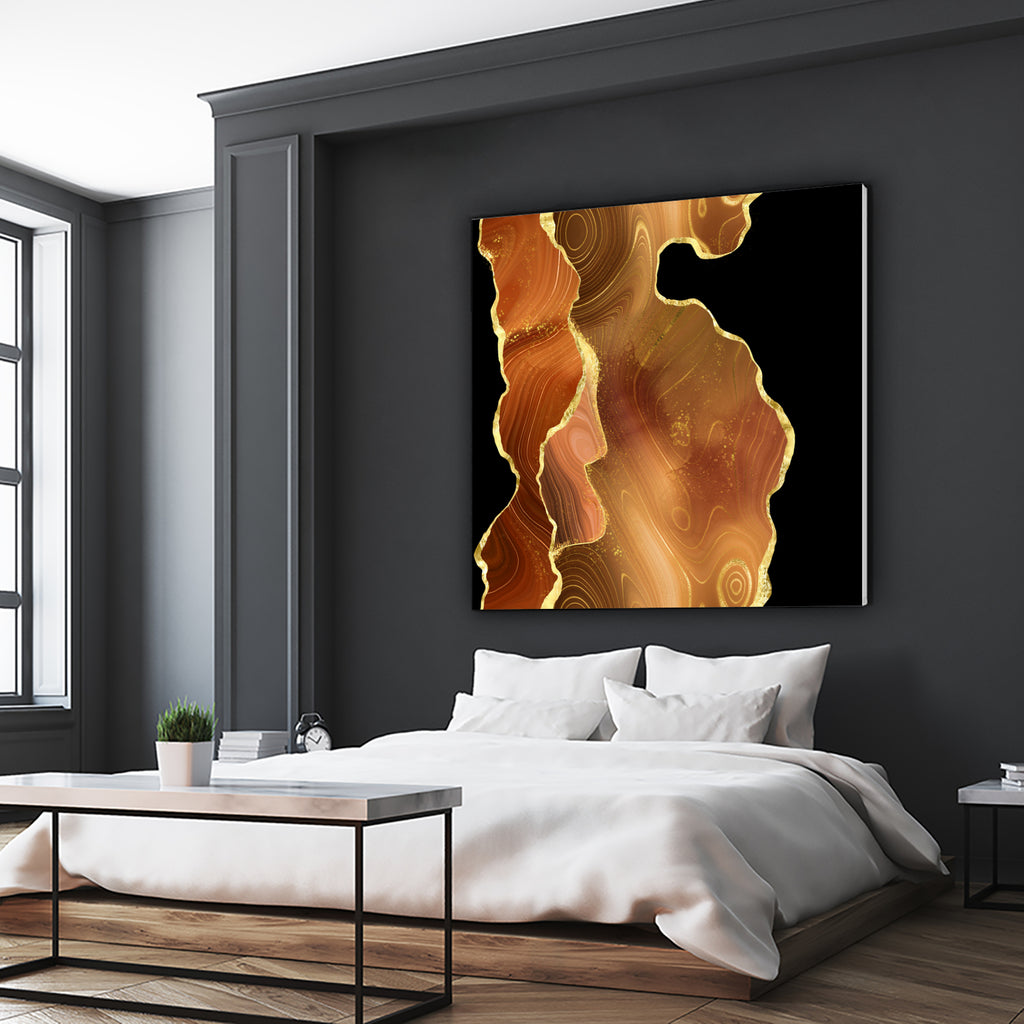 Orange Gold Agate Texture 03 by Isabel Muñoz on GIANT ART - orange digital painting