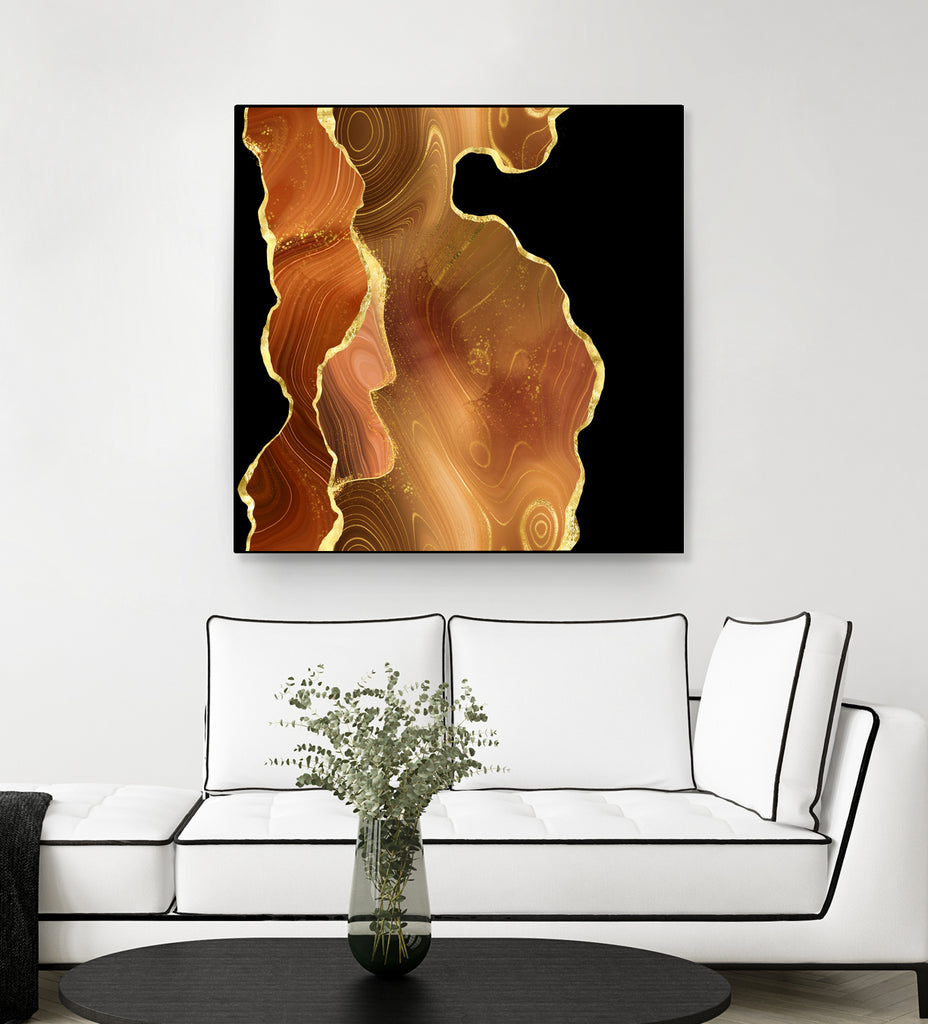 Orange Gold Agate Texture 03 by Isabel Muñoz on GIANT ART - orange digital painting