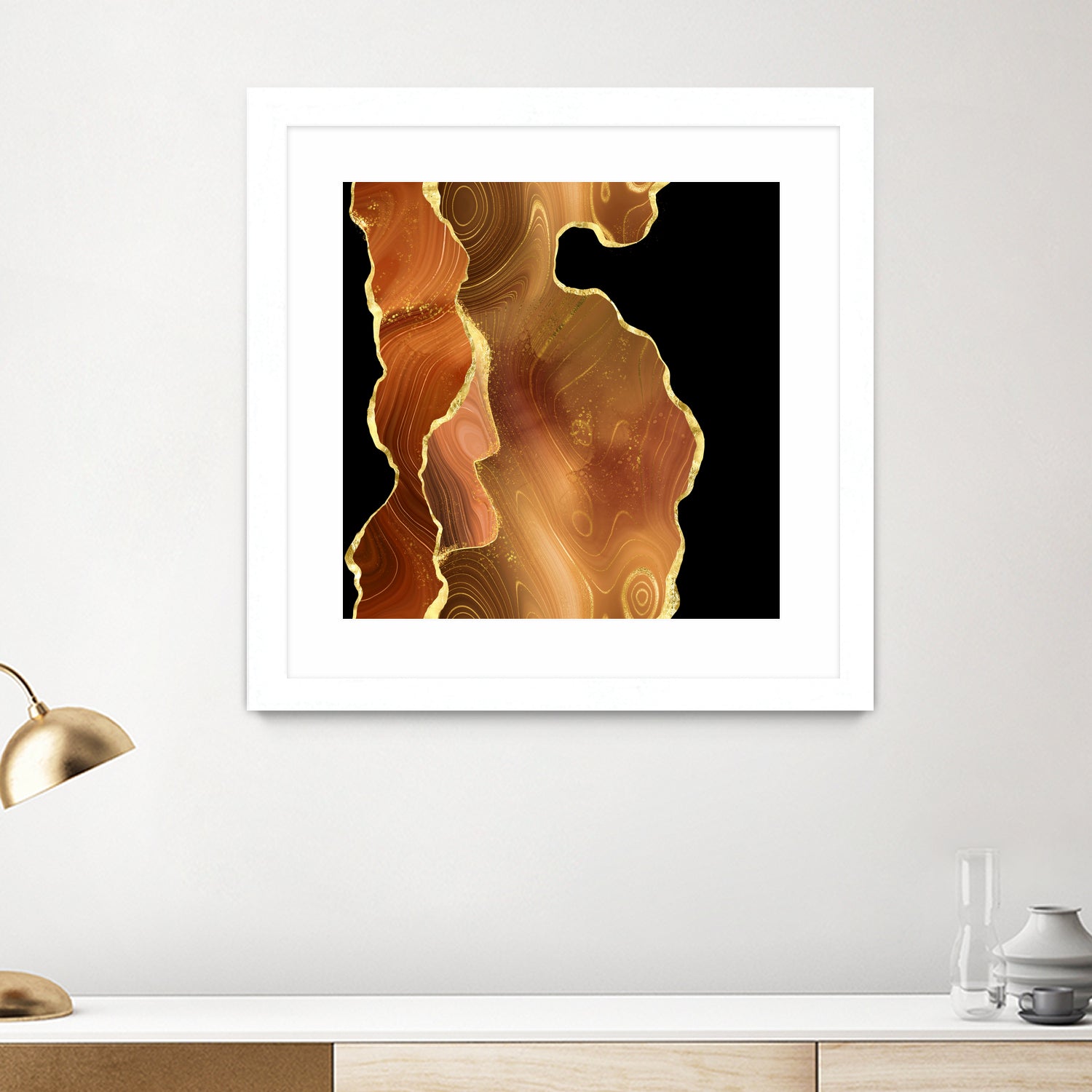 Orange Gold Agate Texture 03 by Isabel Muñoz on GIANT ART - orange digital painting