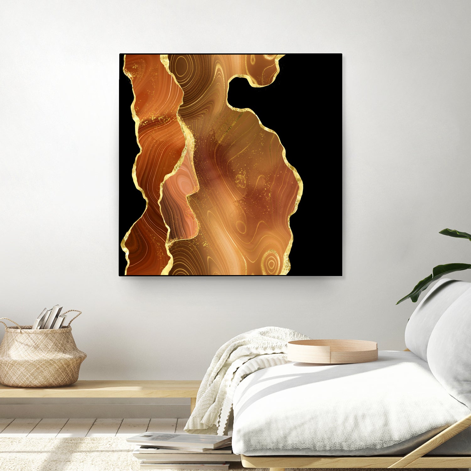 Orange Gold Agate Texture 03 by Isabel Muñoz on GIANT ART - orange digital painting