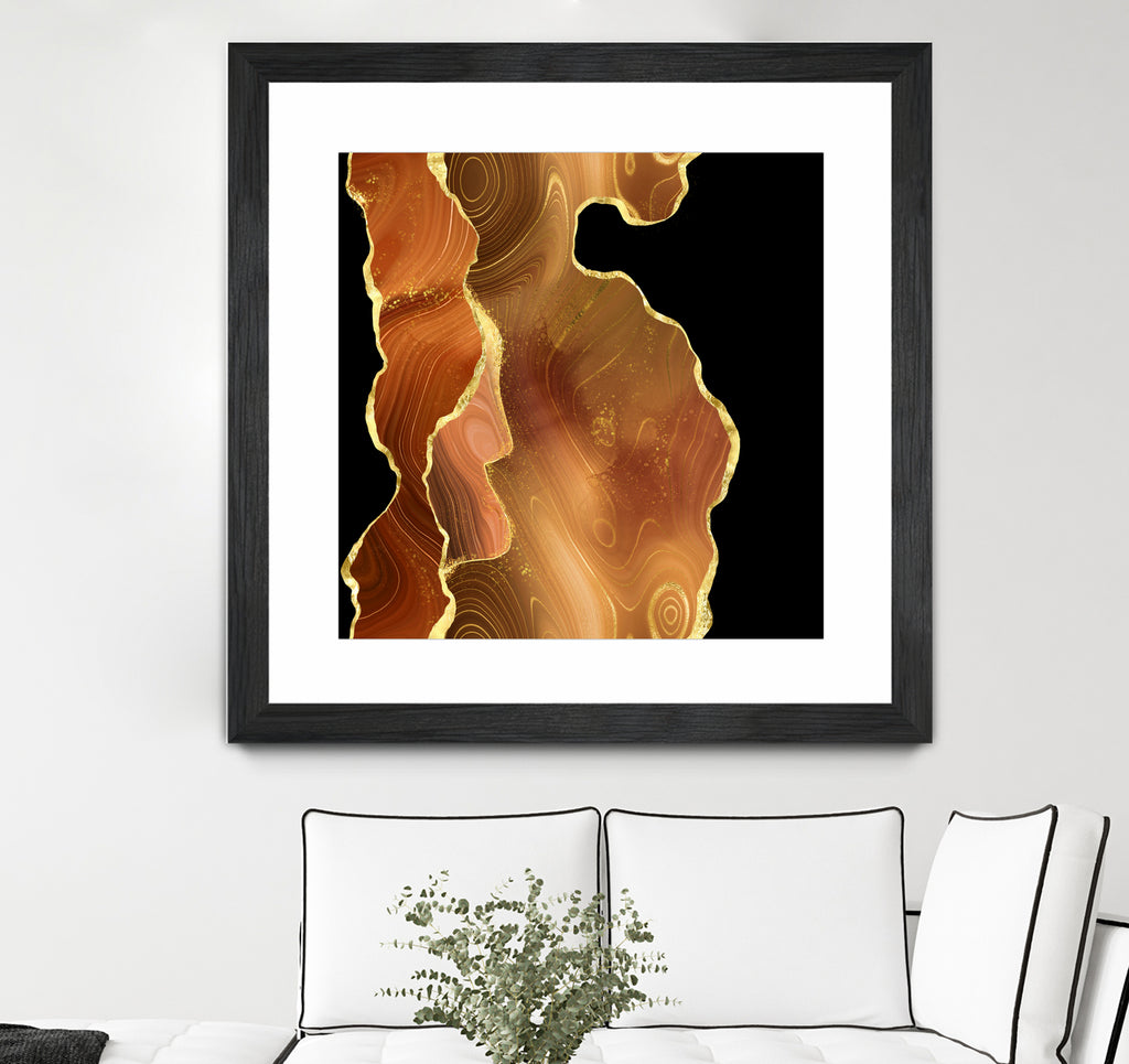 Orange Gold Agate Texture 03 by Isabel Muñoz on GIANT ART - orange digital painting