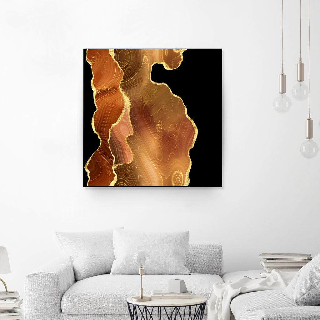 Orange Gold Agate Texture 03 by Isabel Muñoz on GIANT ART - orange digital painting