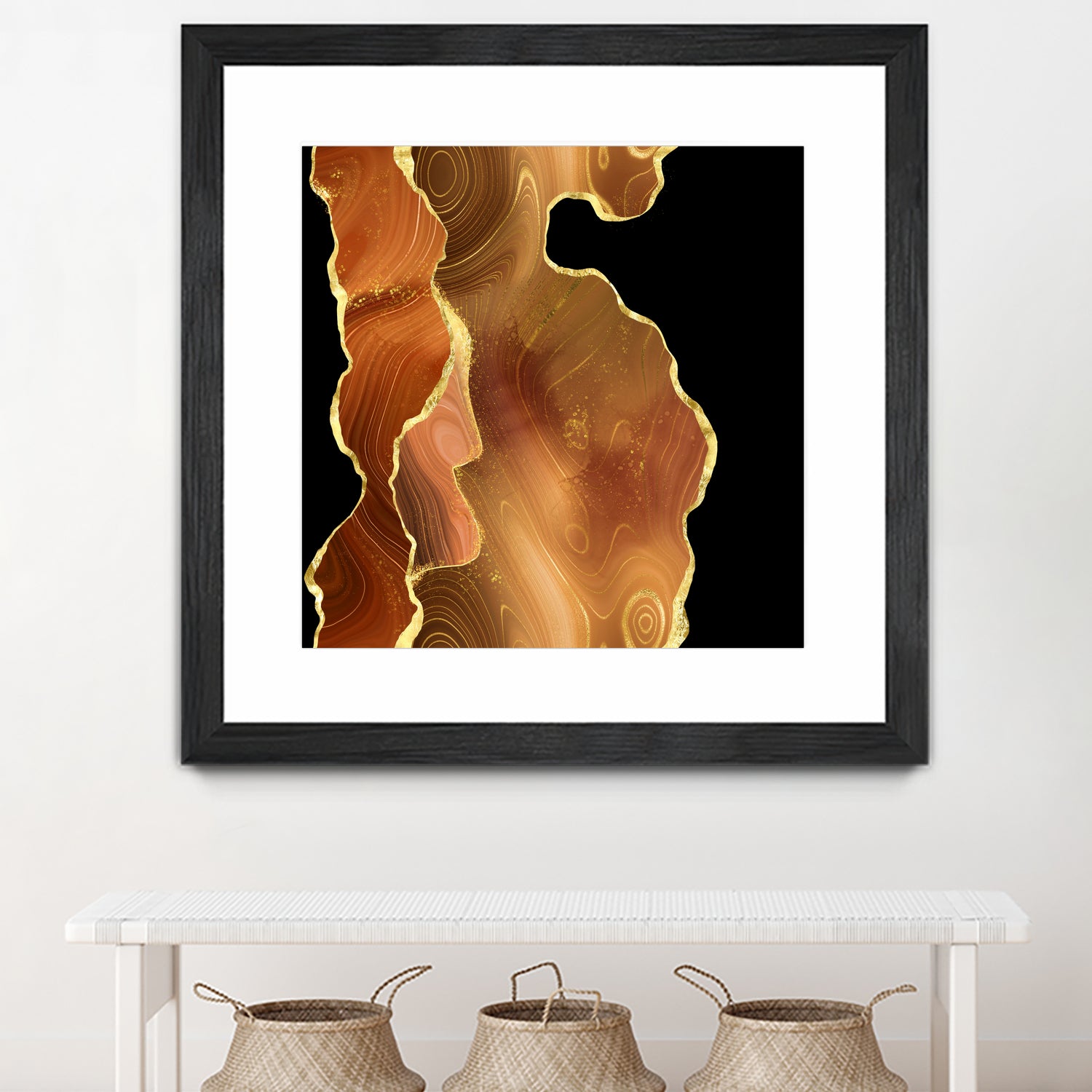 Orange Gold Agate Texture 03 by Isabel Muñoz on GIANT ART - orange digital painting