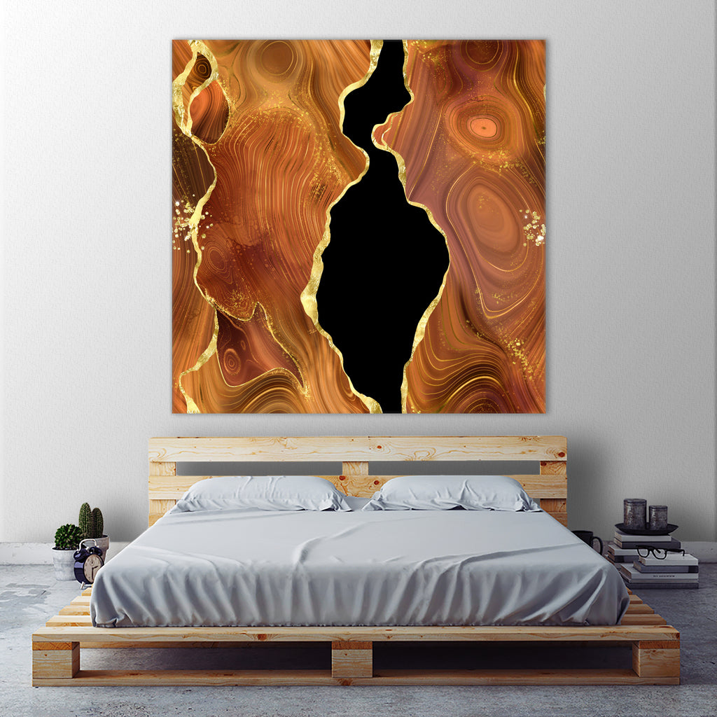 Orange Gold Agate Texture 04 by Isabel Muñoz on GIANT ART - orange digital painting