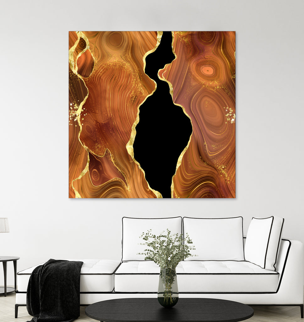 Orange Gold Agate Texture 04 by Isabel Muñoz on GIANT ART - orange digital painting