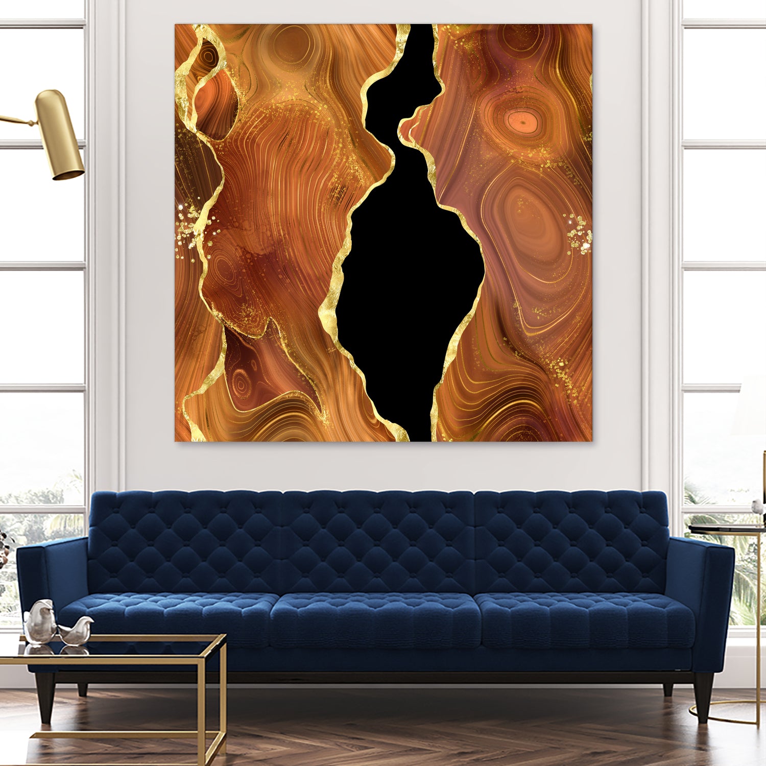 Orange Gold Agate Texture 04 by Isabel Muñoz on GIANT ART - orange digital painting