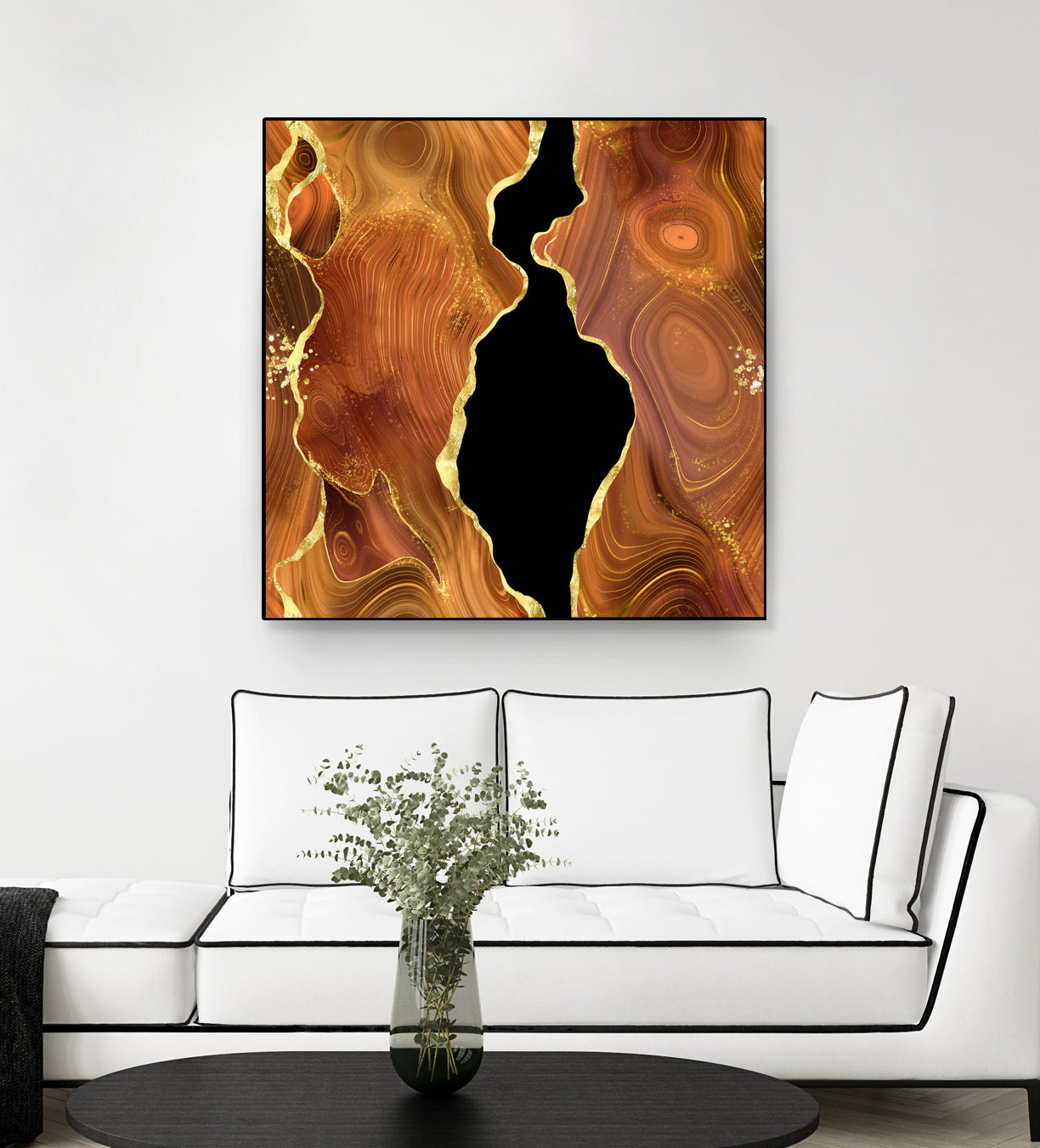 Orange Gold Agate Texture 04 by Isabel Muñoz on GIANT ART - orange digital painting