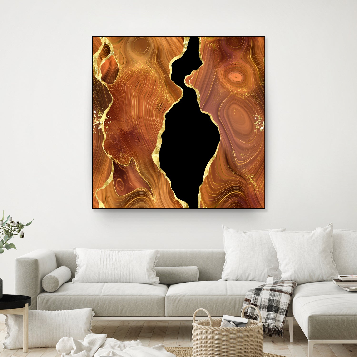 Orange Gold Agate Texture 04 by Isabel Muñoz on GIANT ART - orange digital painting