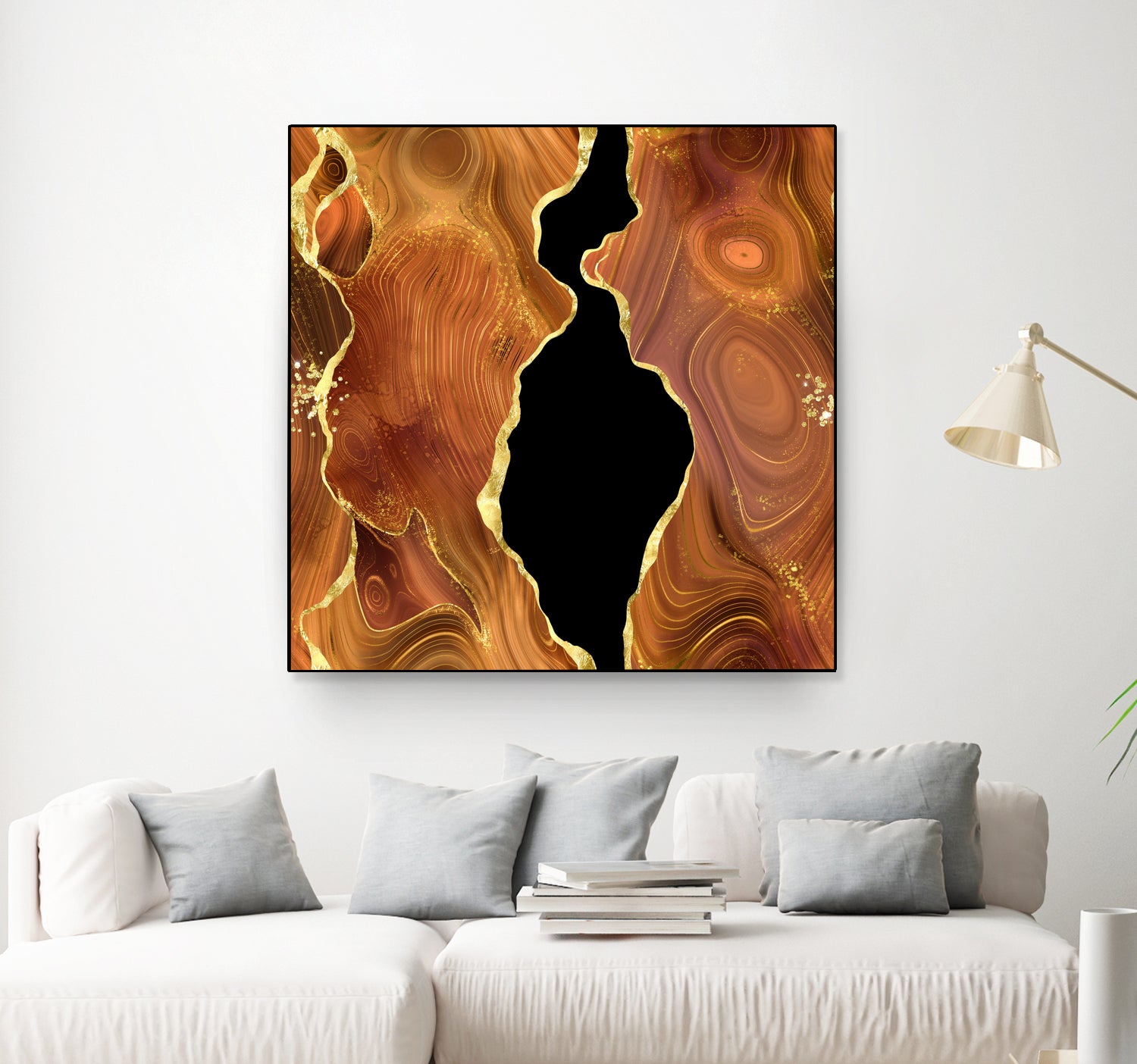 Orange Gold Agate Texture 04 by Isabel Muñoz on GIANT ART - orange digital painting