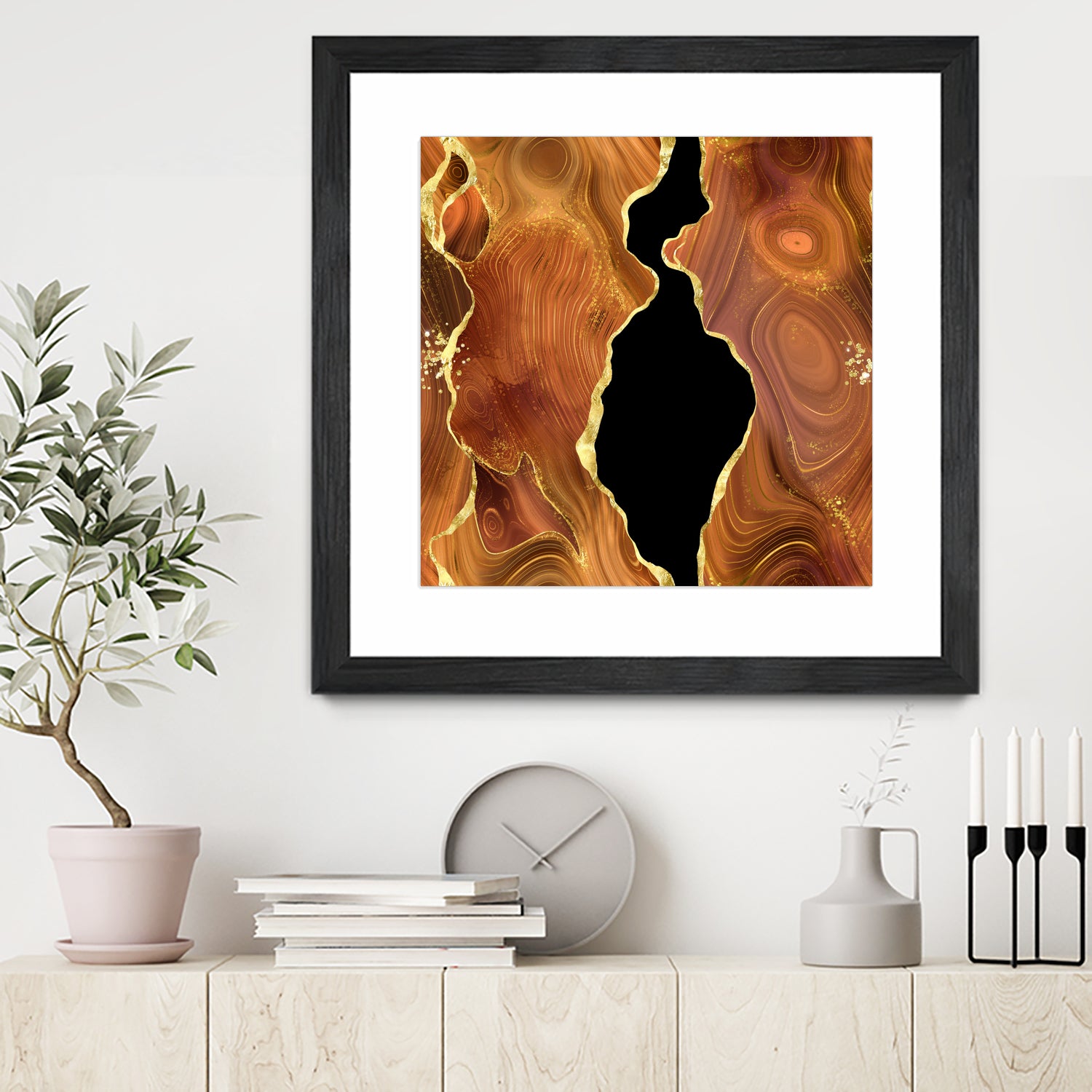 Orange Gold Agate Texture 04 by Isabel Muñoz on GIANT ART - orange digital painting