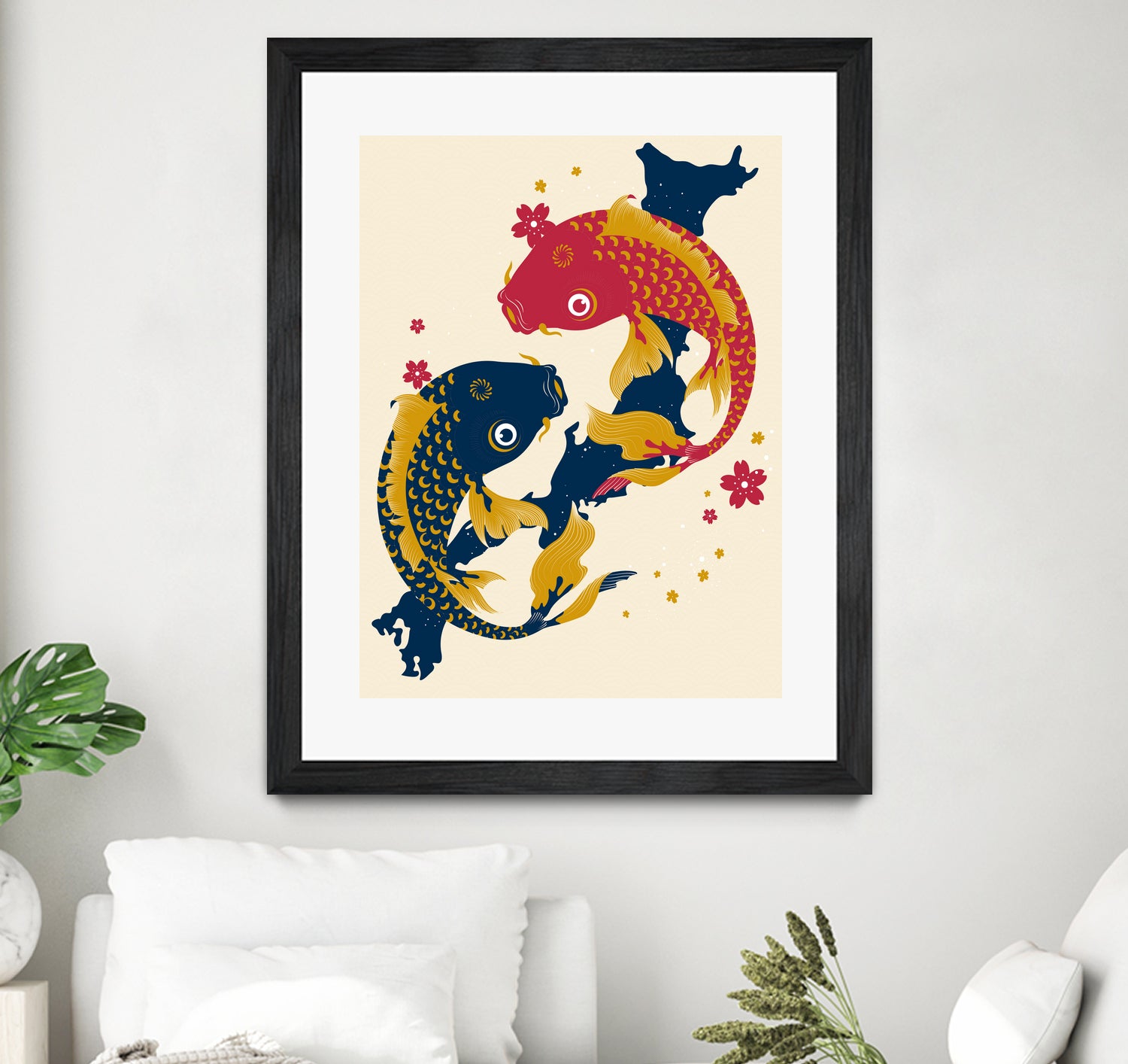 Koi Fish Japan Red Blue Illustrations by Edo Agus Setiawan on GIANT ART - yellow photo illustration