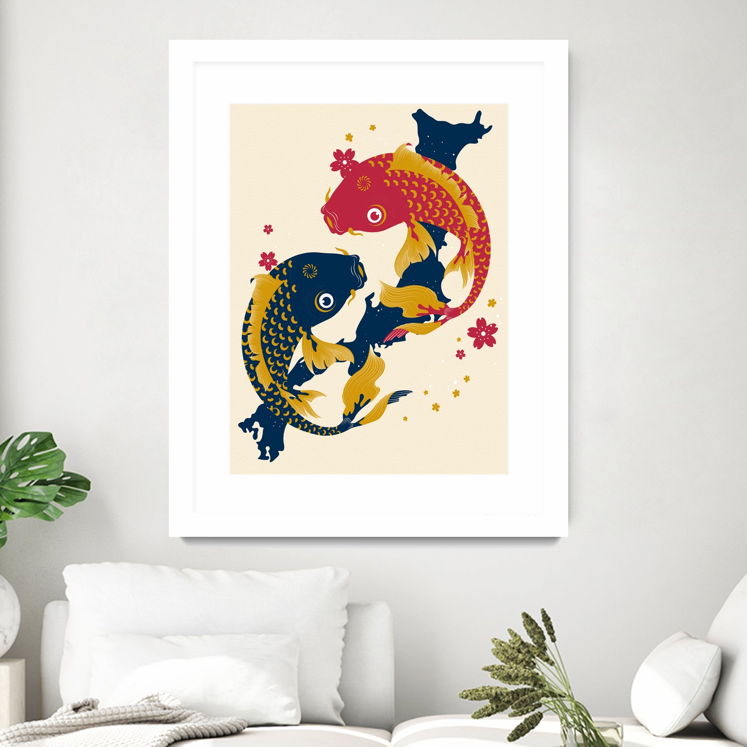 Koi Fish Japan Red Blue Illustrations by Edo Agus Setiawan on GIANT ART - yellow photo illustration