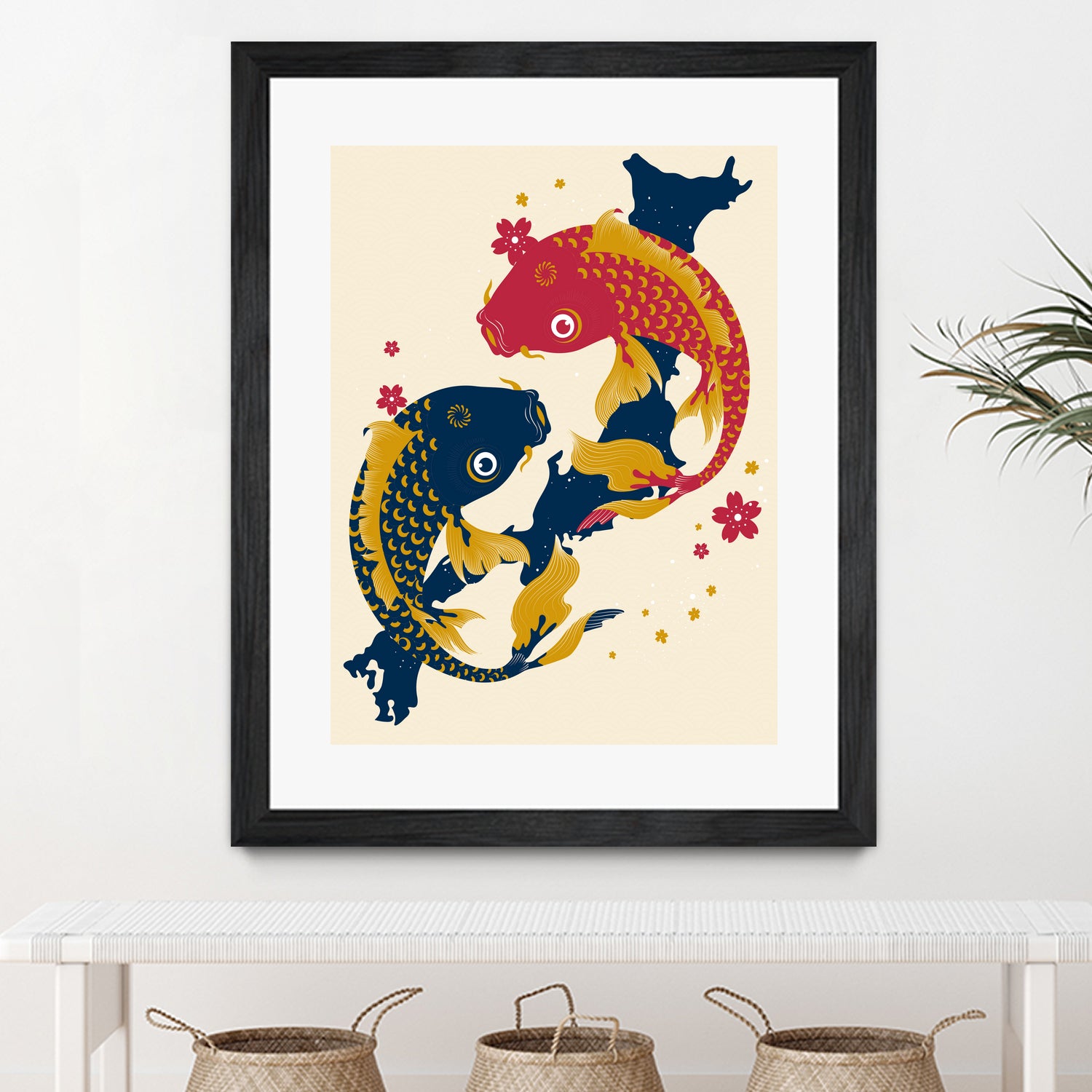 Koi Fish Japan Red Blue Illustrations by Edo Agus Setiawan on GIANT ART - yellow photo illustration