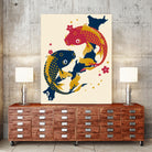 Koi Fish Japan Red Blue Illustrations by Edo Agus Setiawan on GIANT ART - yellow photo illustration
