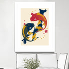 Koi Fish Japan Red Blue Illustrations by Edo Agus Setiawan on GIANT ART - yellow photo illustration