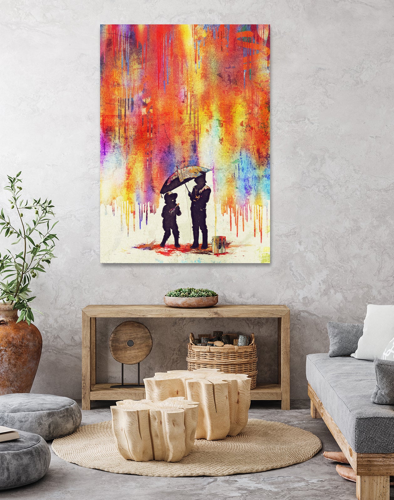 Enfants sous la pluie by Johann Brangeon on GIANT ART - white digital painting