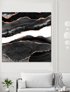 Black & Rose Gold Agate Texture 08 by Isabel Muñoz on GIANT ART - black digital painting