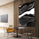 Black & Rose Gold Agate Texture 08 by Isabel Muñoz on GIANT ART - black digital painting