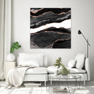 Black & Rose Gold Agate Texture 08 by Isabel Muñoz on GIANT ART - black digital painting
