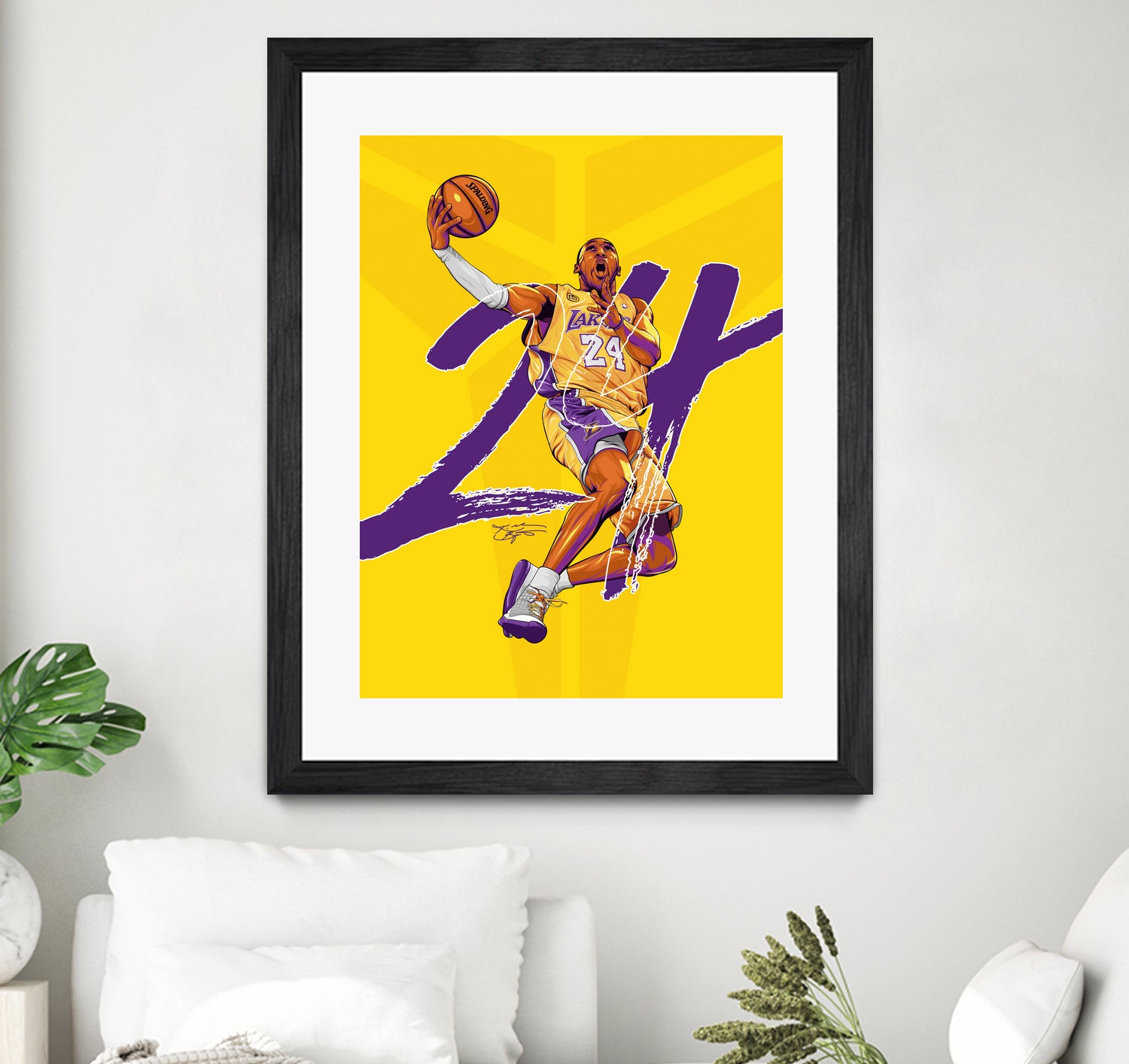 Kobe "Black Mamba" Bryant by Zildjian Magante on GIANT ART - yellow typography