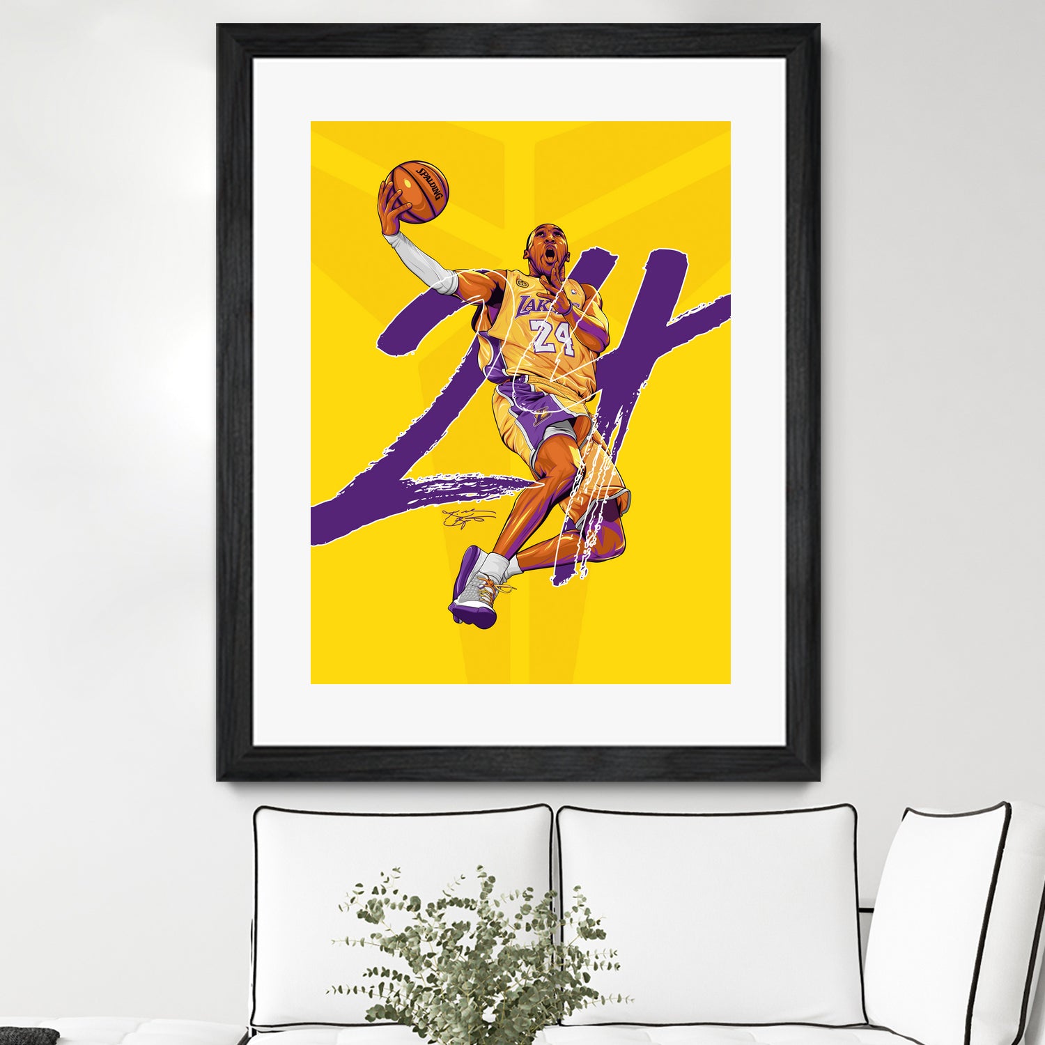 Kobe "Black Mamba" Bryant by Zildjian Magante on GIANT ART - yellow typography