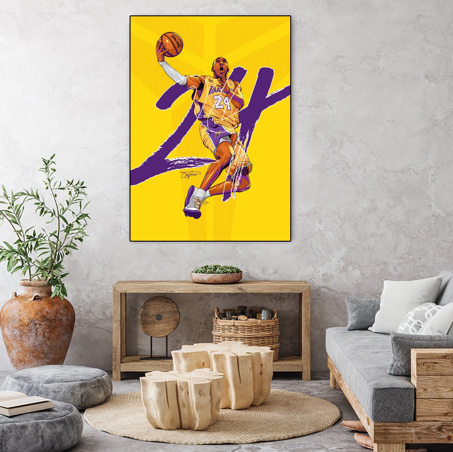 Kobe "Black Mamba" Bryant by Zildjian Magante on GIANT ART - yellow typography