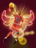 Michael "Air Jordan" Jordan by Zildjian Magante on GIANT ART - red digital drawing