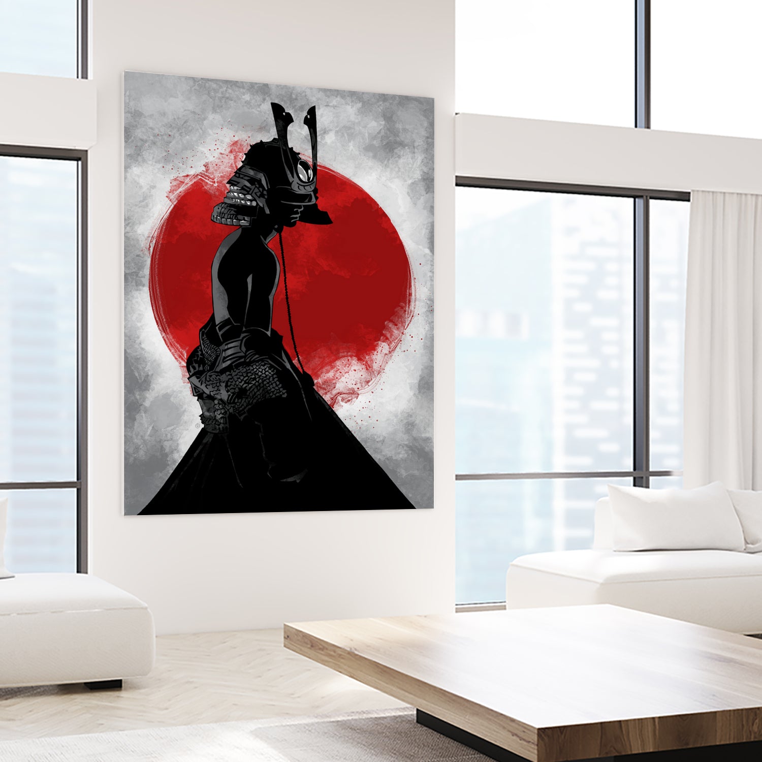 Samurai Girl by Nikita Abakumov on GIANT ART - red digital painting