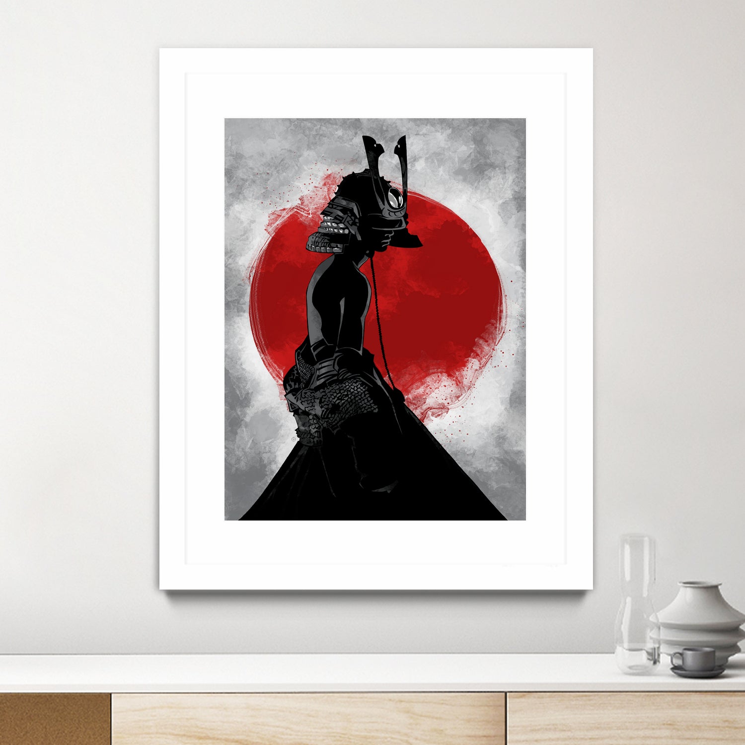 Samurai Girl by Nikita Abakumov on GIANT ART - red digital painting