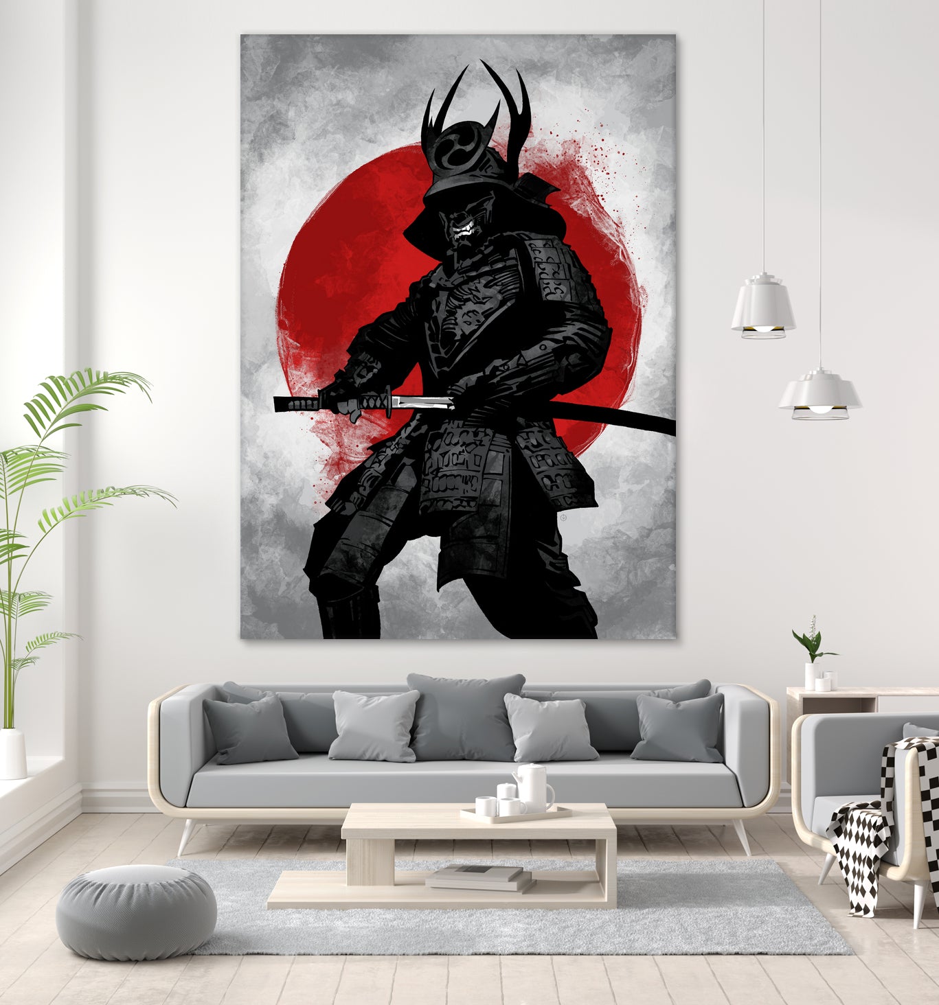 Samurai by Nikita Abakumov on GIANT ART - red digital painting