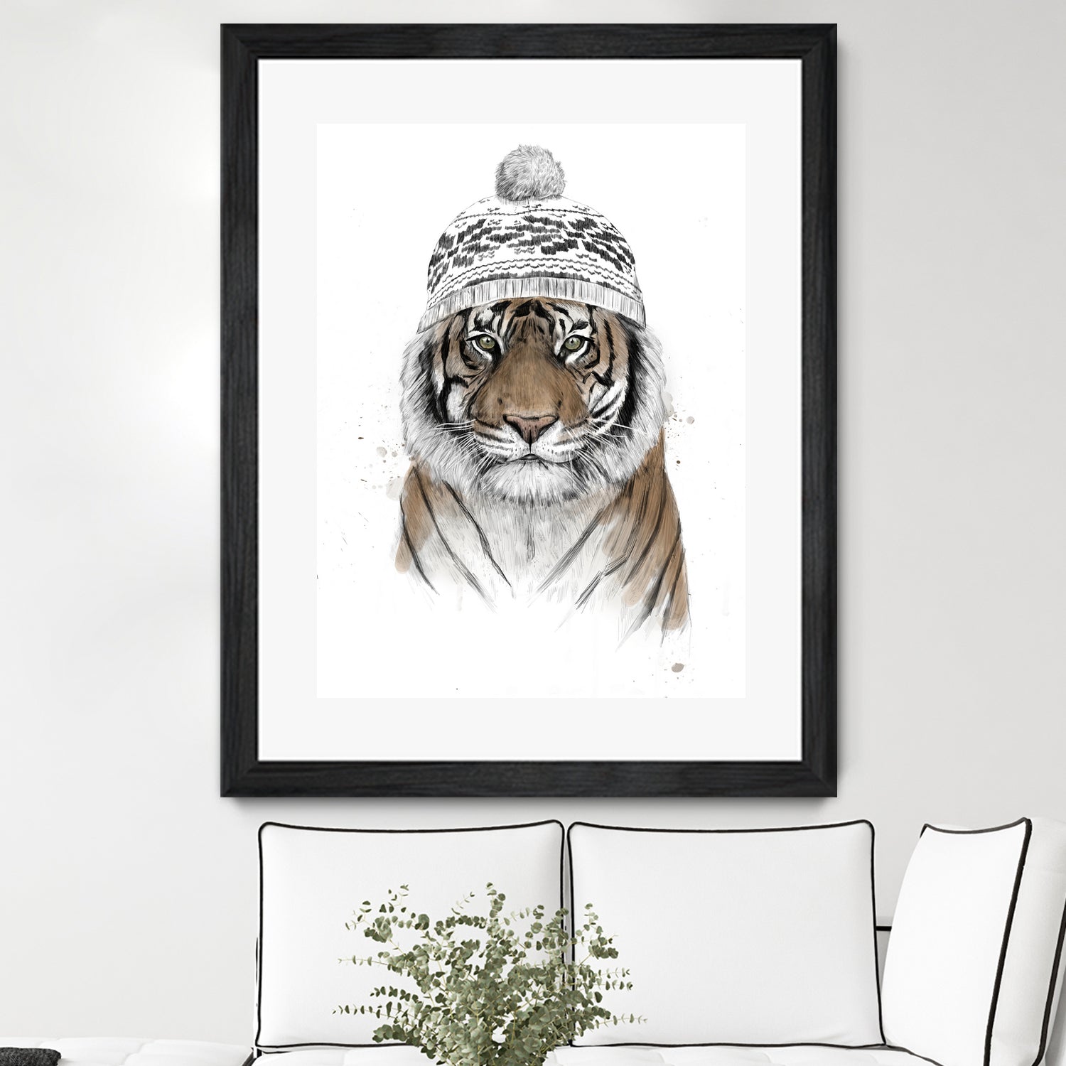 Siberian tiger by Solti Balázs on GIANT ART - white digital painting