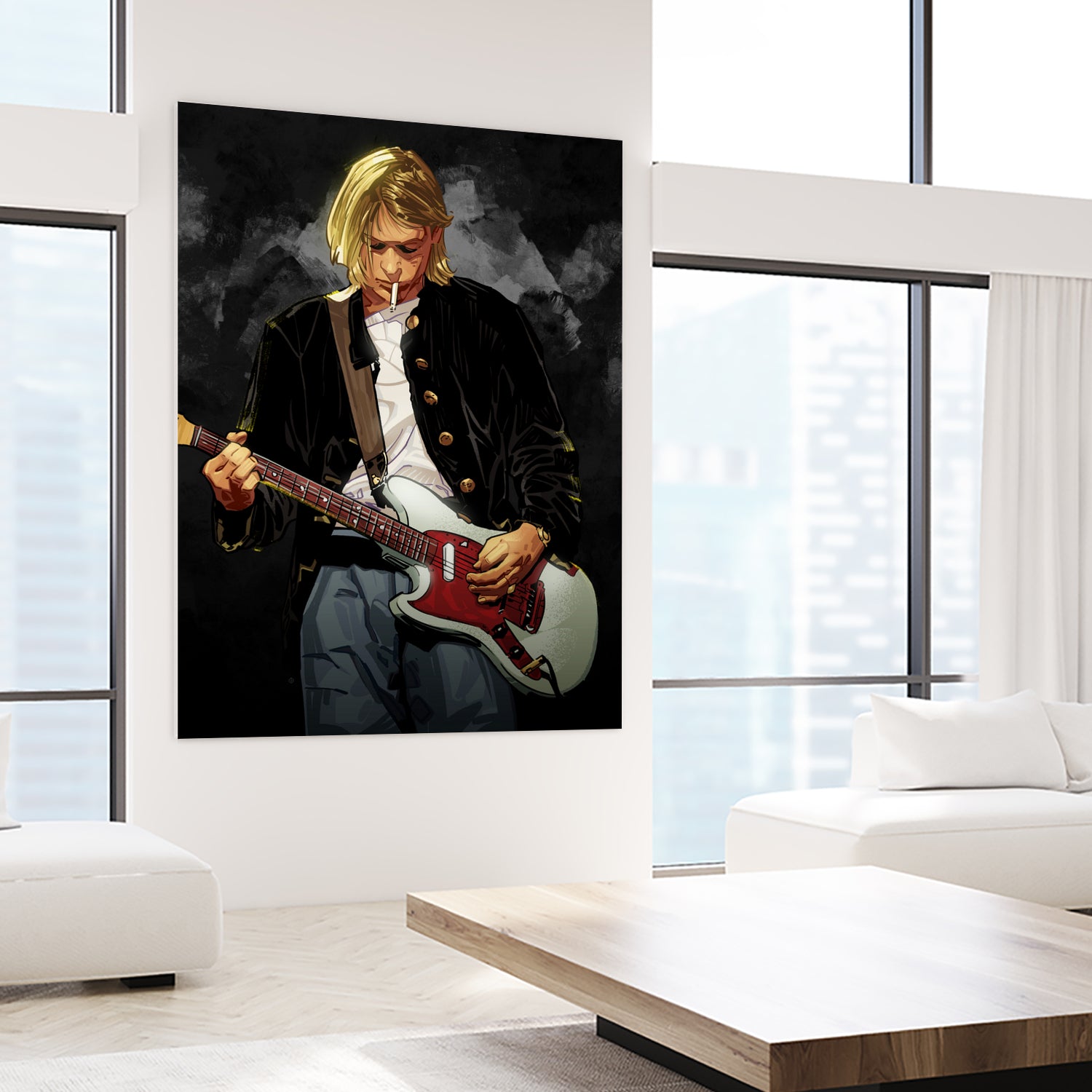 Kurt Cobain Nirvana by Nikita Abakumov on GIANT ART - black digital painting