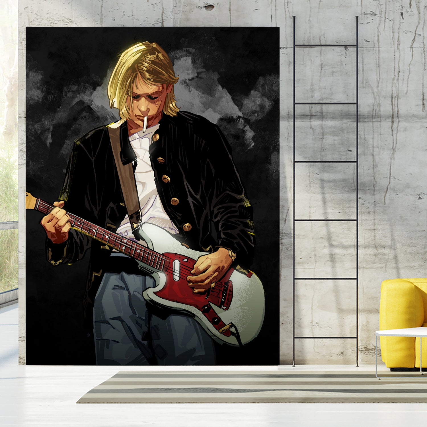 Kurt Cobain Nirvana by Nikita Abakumov on GIANT ART - black digital painting