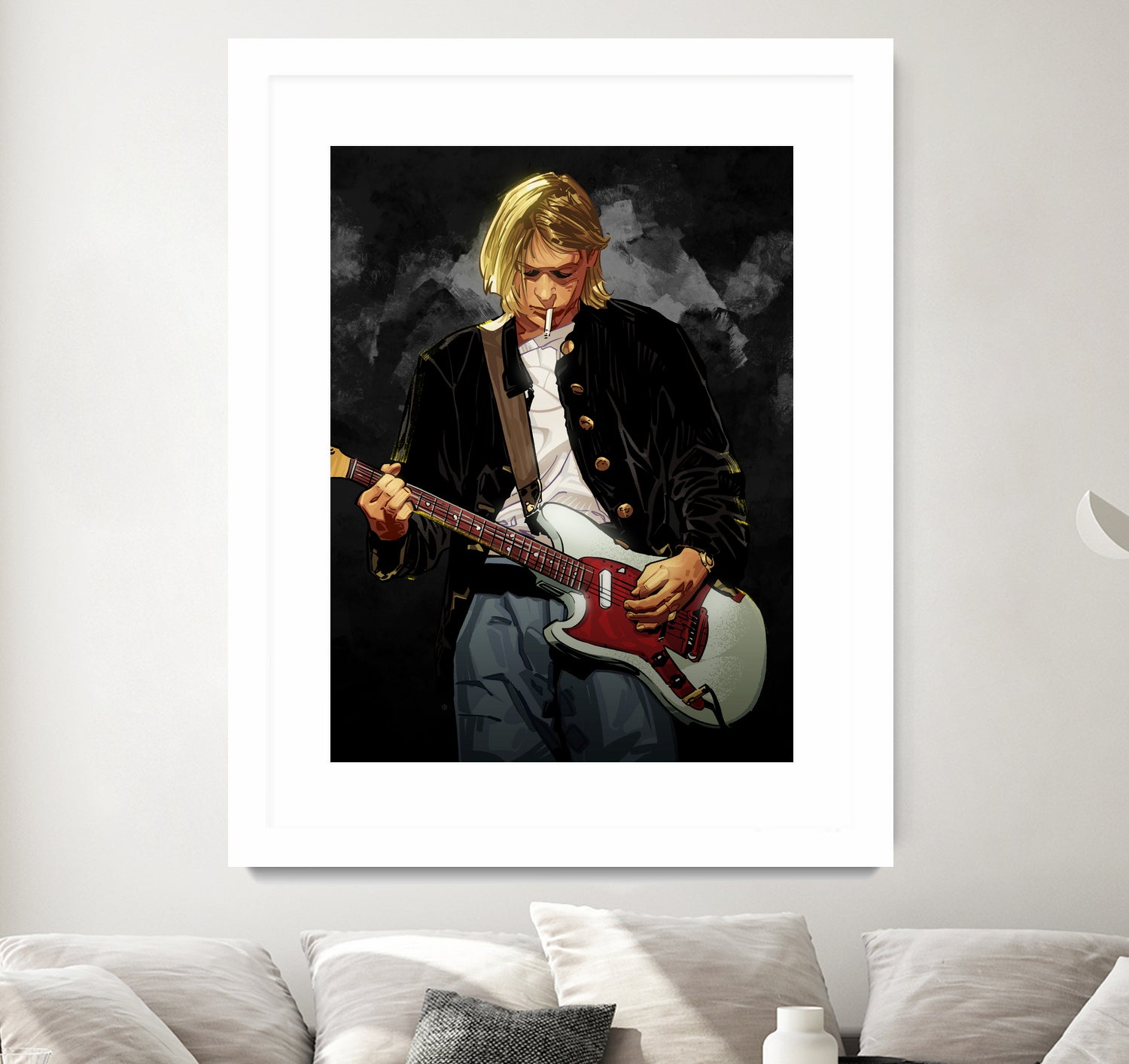 Kurt Cobain Nirvana by Nikita Abakumov on GIANT ART - black digital painting