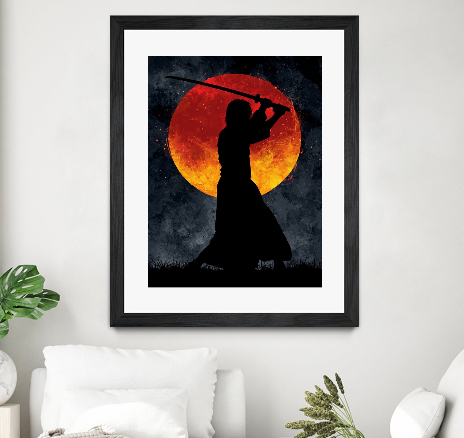 Sun Samurai Black by Nikita Abakumov on GIANT ART - black digital painting