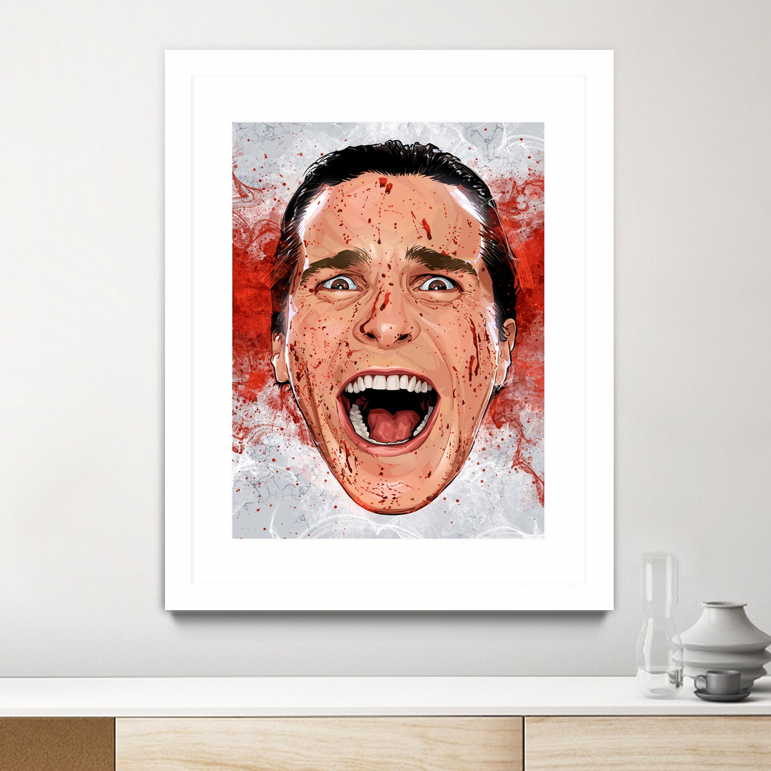 American Psycho Scream by Nikita Abakumov on GIANT ART - red digital painting