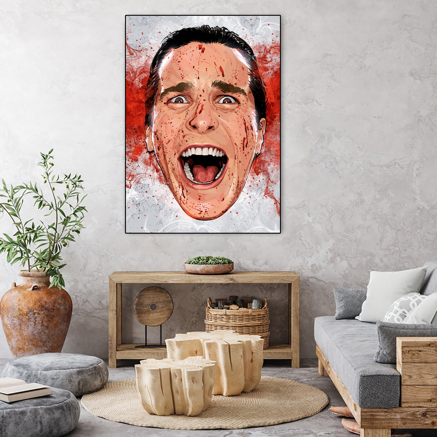 American Psycho Scream by Nikita Abakumov on GIANT ART - red digital painting